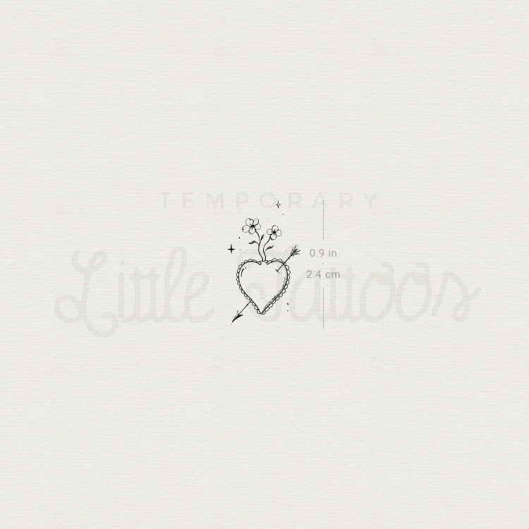 Little Heart And Arrow Temporary Tattoo By Stefano Mazza - Set of 3