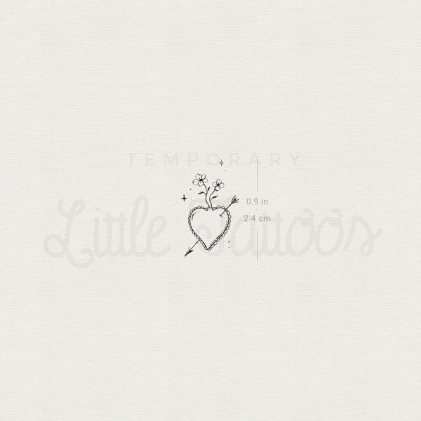 Little Heart And Arrow Temporary Tattoo By Stefano Mazza - Set of 3