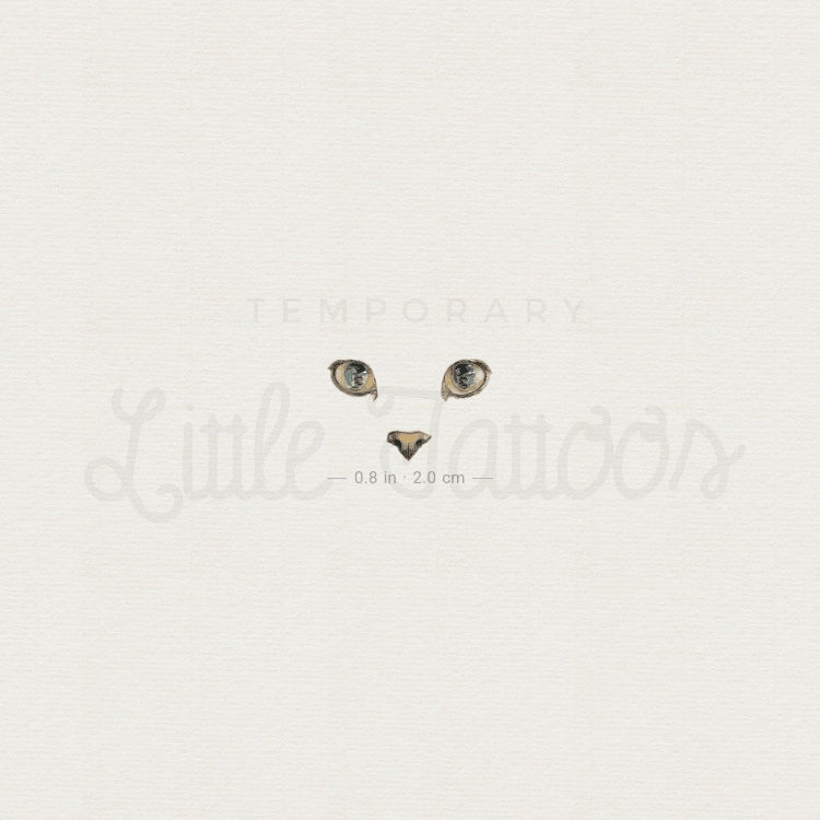 Small Cat Face Temporary Tattoo - Set of 3