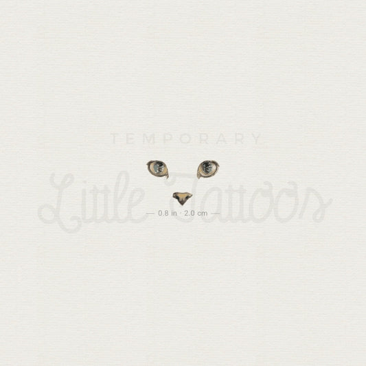 Small Cat Face Temporary Tattoo - Set of 3