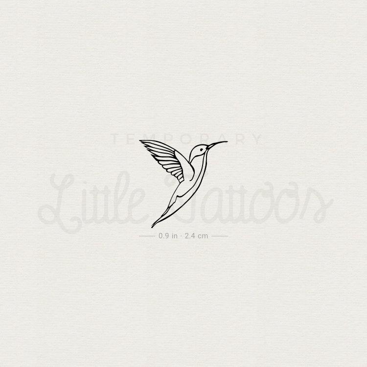 Fine Line Hummingbird Temporary Tattoo - Set of 3