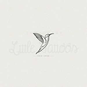 Fine Line Hummingbird Temporary Tattoo - Set of 3