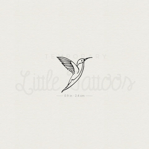 Fine Line Hummingbird Temporary Tattoo - Set of 3