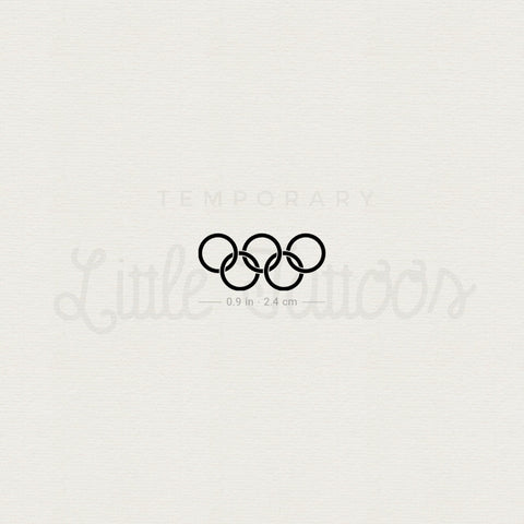 Black Olympic Rings Temporary Tattoo - Set of 3