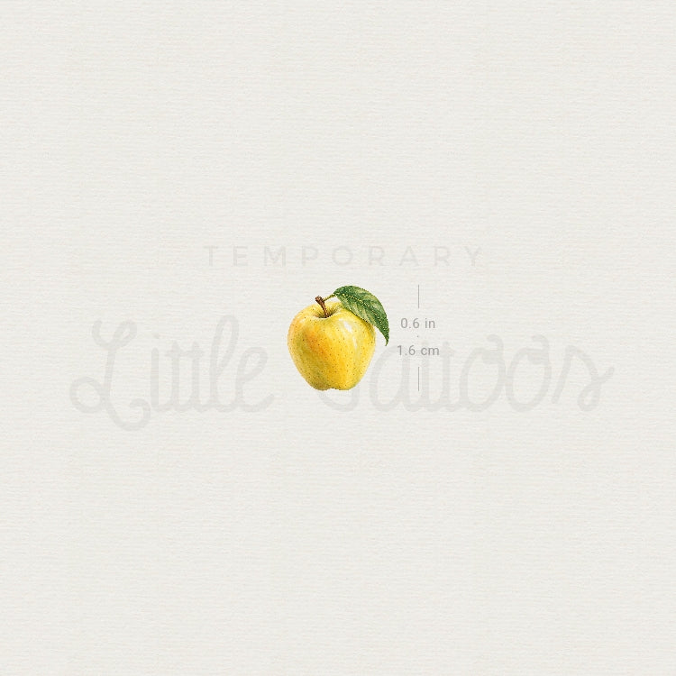 Golden Delicious Apple Temporary Tattoo - Set of 3