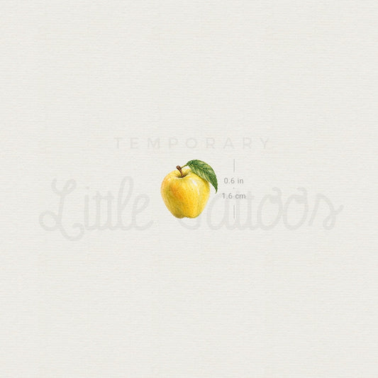 Golden Delicious Apple Temporary Tattoo - Set of 3