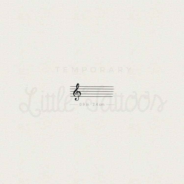 Music Staff Temporary Tattoo - Set of 3