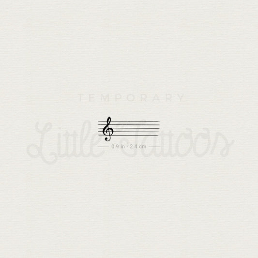 Music Staff Temporary Tattoo - Set of 3