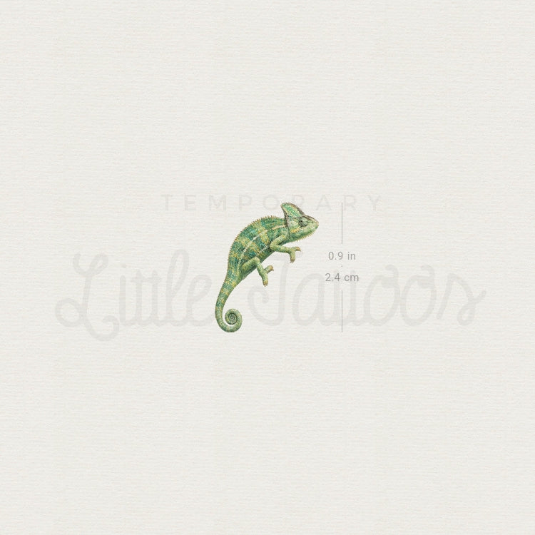 Watercolor Chameleon Temporary Tattoo - Set of 3