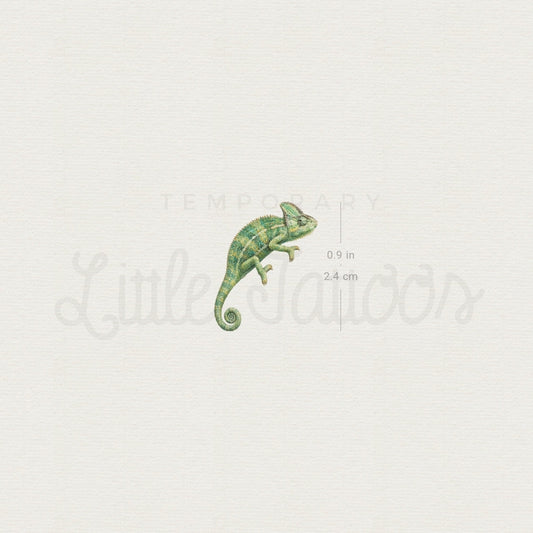 Watercolor Chameleon Temporary Tattoo - Set of 3