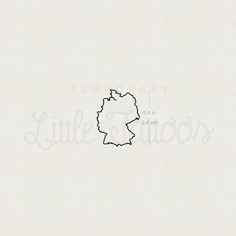 Map Of Germany Outline Temporary Tattoo - Set of 3
