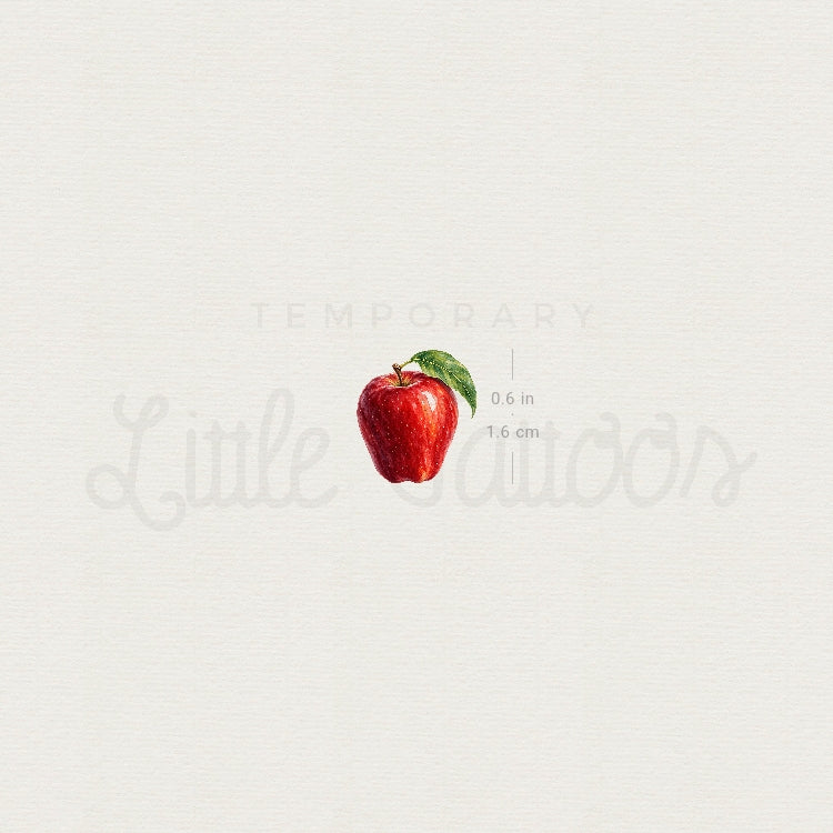 Red Delicious Apple Temporary Tattoo - Set of 3