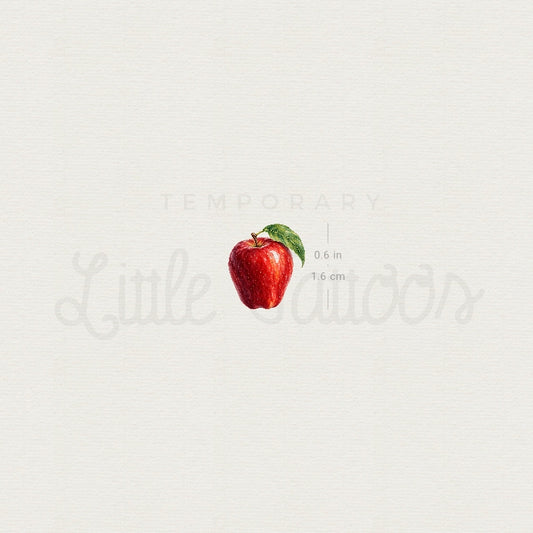 Red Delicious Apple Temporary Tattoo - Set of 3