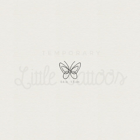 Single Line Butterfly Temporary Tattoo - Set of 3