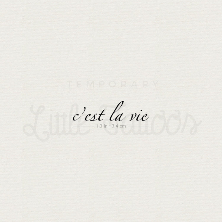 C'est La Vie By Stefano Mazza Temporary Tattoo - Set of 3