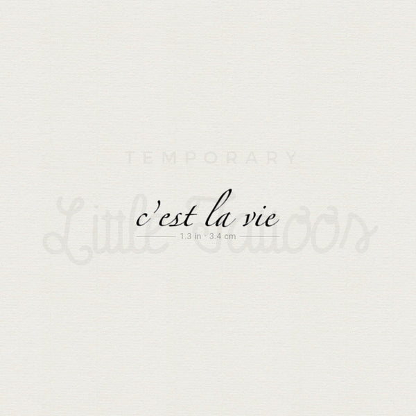 C'est La Vie By Stefano Mazza Temporary Tattoo - Set of 3