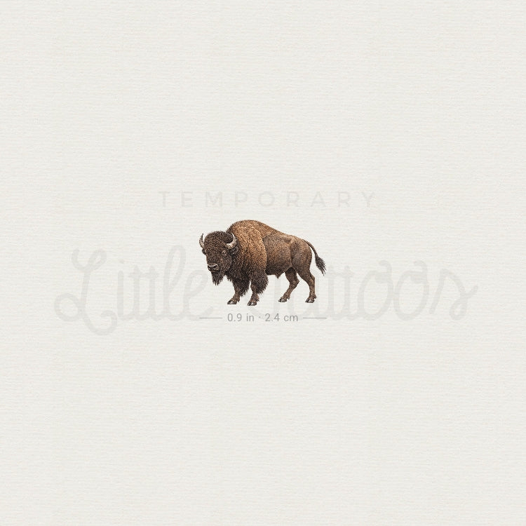 Watercolor Bison Temporary Tattoo - Set of 3