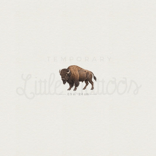 Watercolor Bison Temporary Tattoo - Set of 3