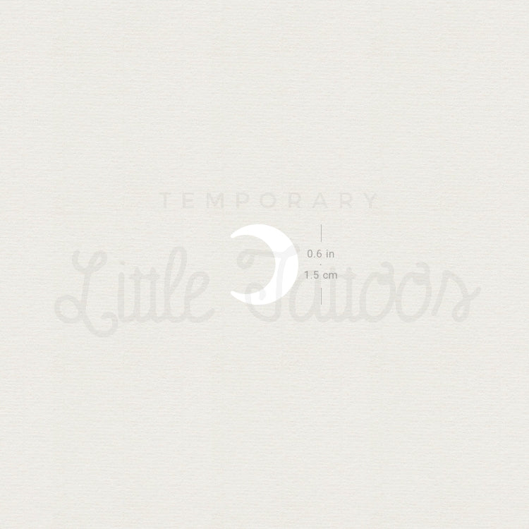 Tatuaje temporal de luna creciente blanca (juego de 3)