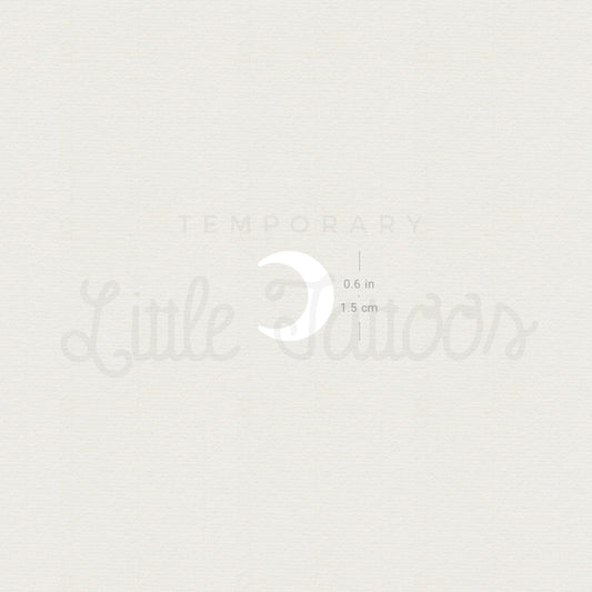 Tatuaje temporal de luna creciente blanca (juego de 3)
