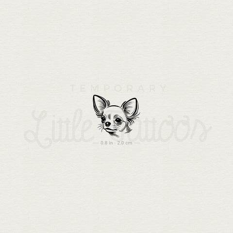 Chihuahua Portrait Temporary Tattoo - Set of 3