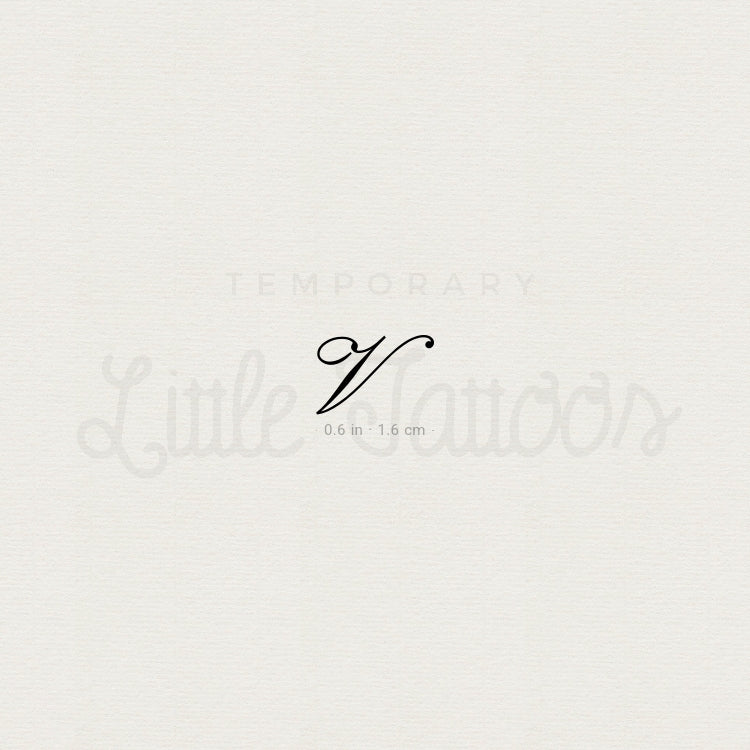 Tatuaje temporal de la letra V (juego de 3)