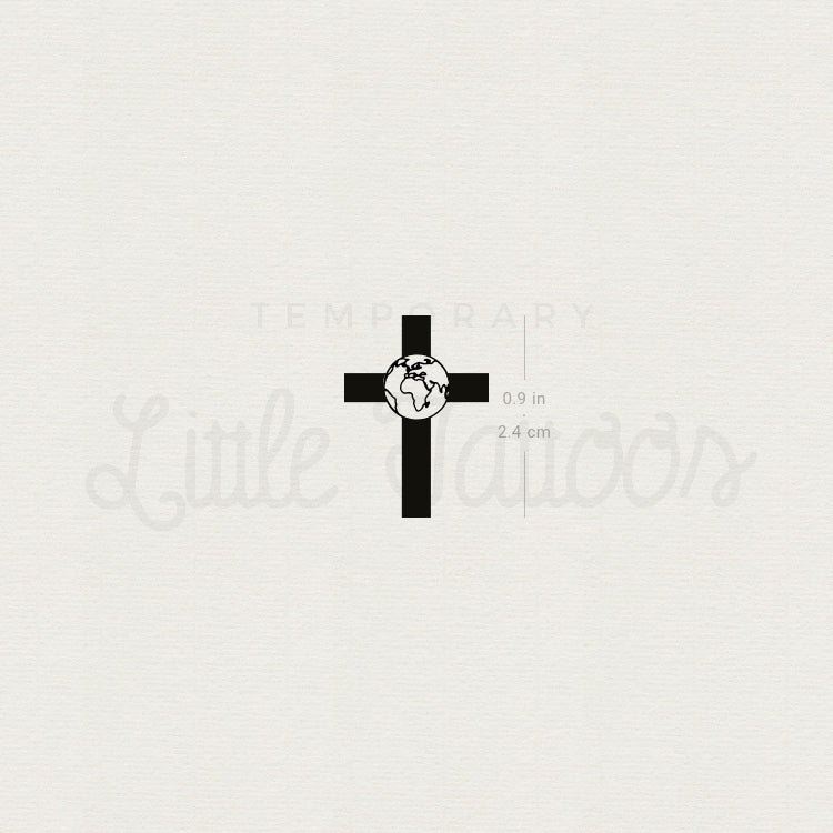 Earth Cross Temporary Tattoo - Set of 3