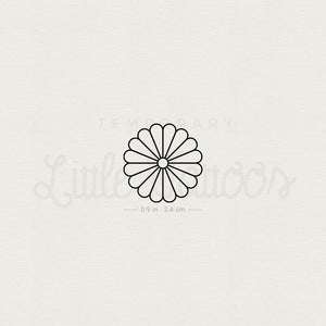 Minimalist Chrysanthemum Temporary Tattoo - Set of 3