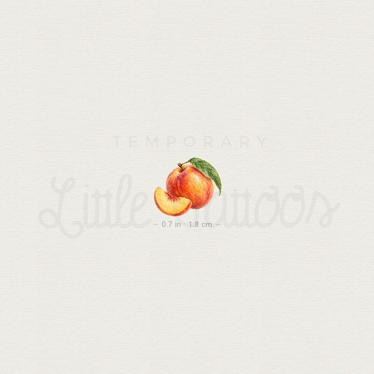Watercolor Peach Temporary Tattoo - Set of 3