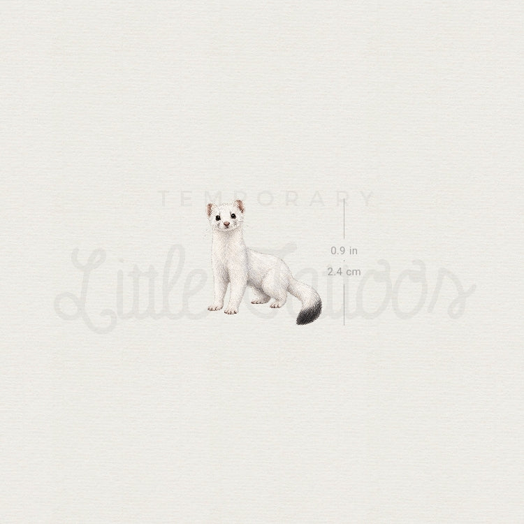 White Weasel Temporary Tattoo - Set of 3