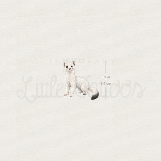 White Weasel Temporary Tattoo - Set of 3