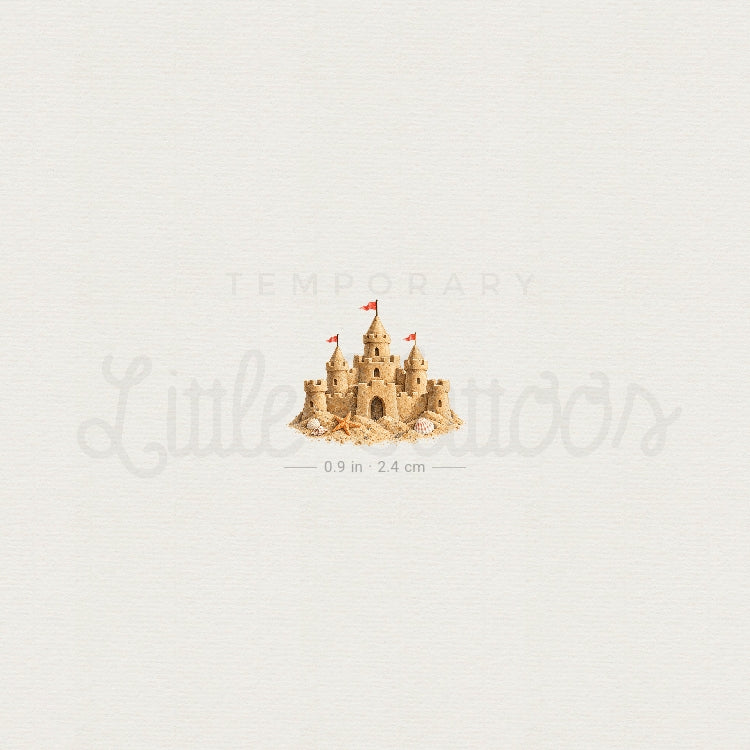 Sand Castle Temporary Tattoo - Set of 3