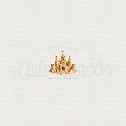 Sand Castle Temporary Tattoo - Set of 3