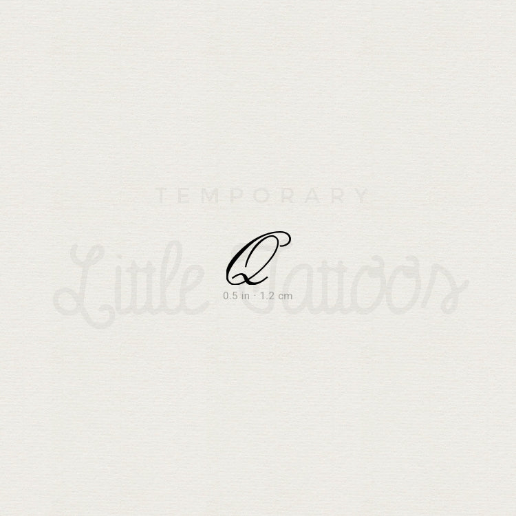 Tatuaje temporal de la letra Q (juego de 3)