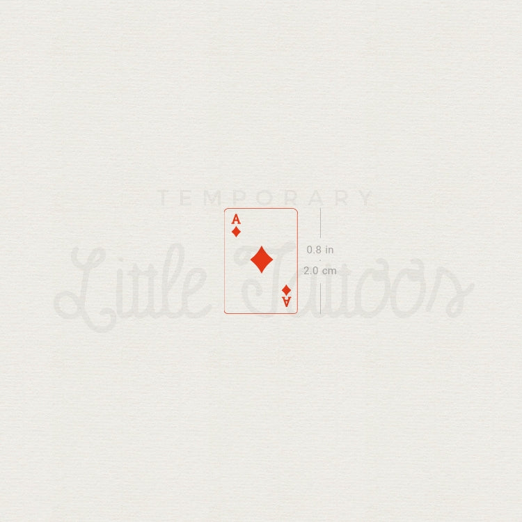 Ace Of Diamonds Card Temporary Tattoo - Set of 3