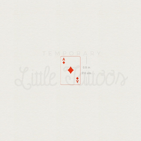 Ace Of Diamonds Card Temporary Tattoo - Set of 3