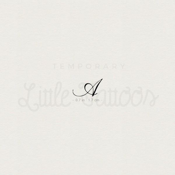 Letter A Script Temporary Tattoo - Set of 3
