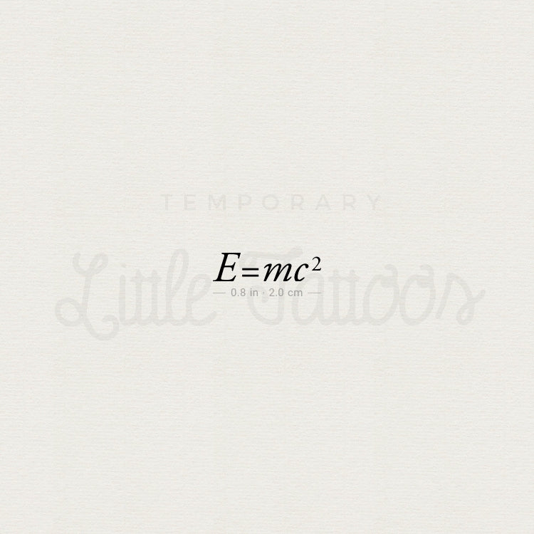 Tatuaje temporal E = Mc2 - Juego de 3