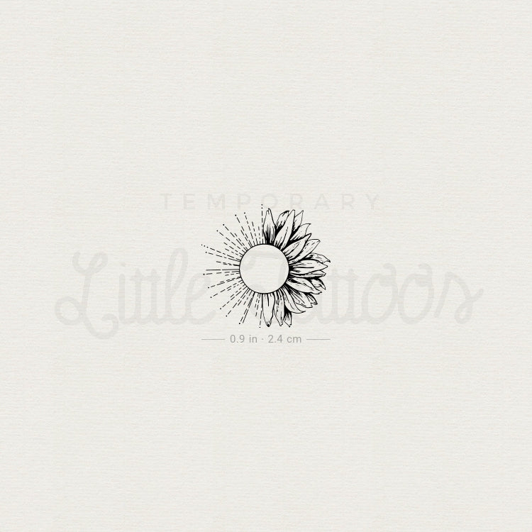 Sunflower Sun Temporary Tattoo - Set of 3