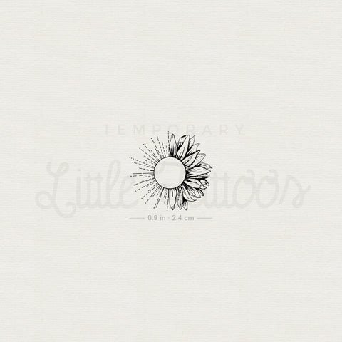 Sunflower Sun Temporary Tattoo - Set of 3