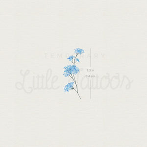 Small Blue Baby's Breath Temporary Tattoo - Set of 3