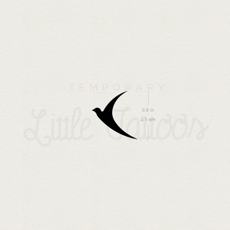 Tatuaje temporal minimalista de colibrí negro (juego de 3)