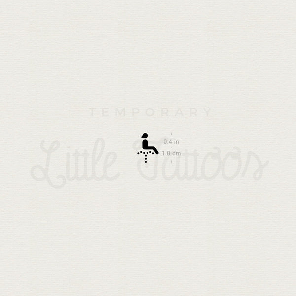 Japanese Toilet Front Spray For Females Symbol Temporary Tattoo - Set of 3