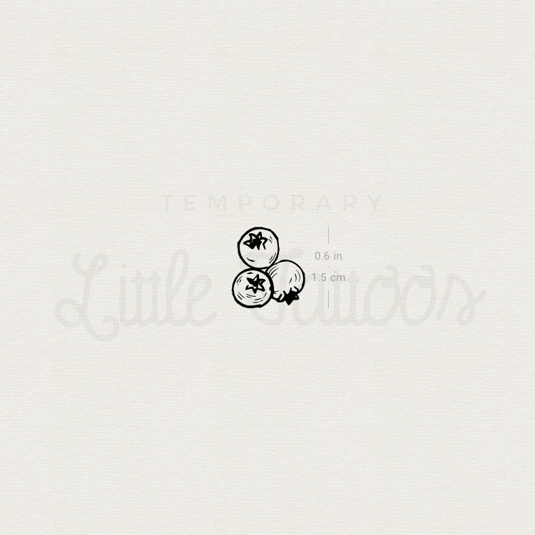 Three Little Blueberries Temporary Tattoo - Set of 3