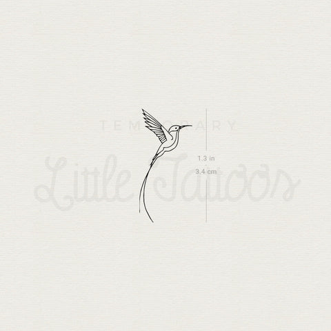 Long-tailed Sylph Hummingbird Temporary Tattoo - Set of 3