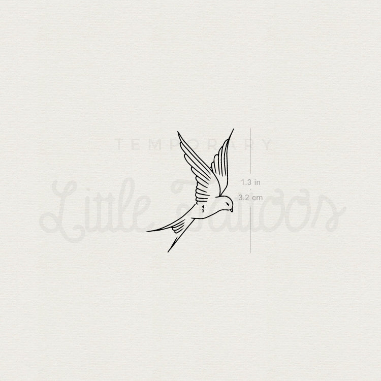 Swallow Temporary Tattoo By Marina Molist - Set of 3