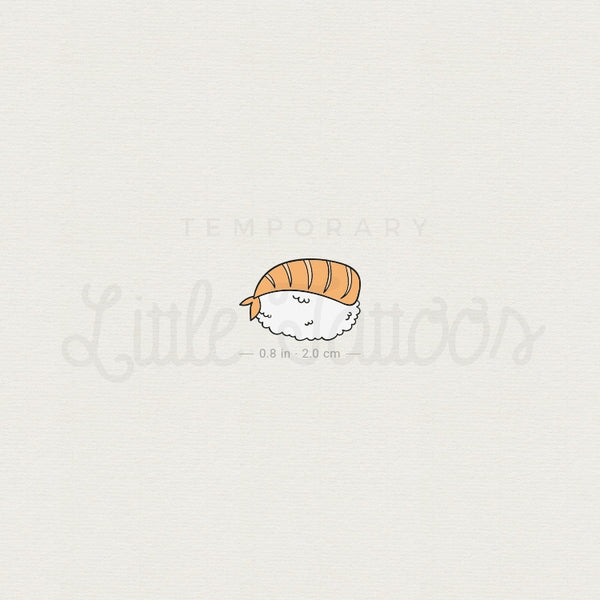 Shrimp Nigiri Temporary Tattoo - Set of 3