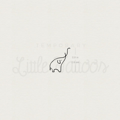 Single Line Elephant Temporary Tattoo - Set of 3