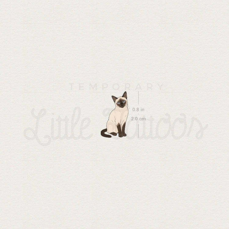 Siamese Cat Temporary Tattoo - Set of 3