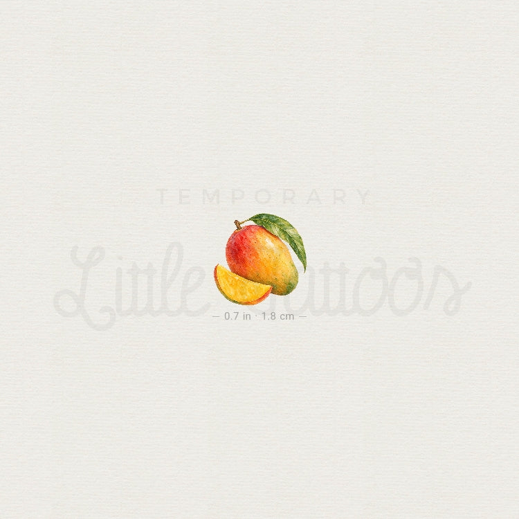 Watercolor Mango Temporary Tattoo - Set of 3